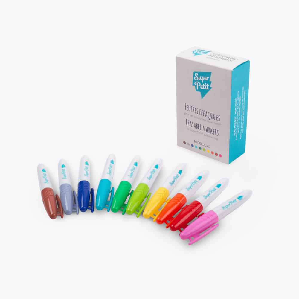 SUPER PETIT Boîte de 10 feutres effaçables pour silicone
