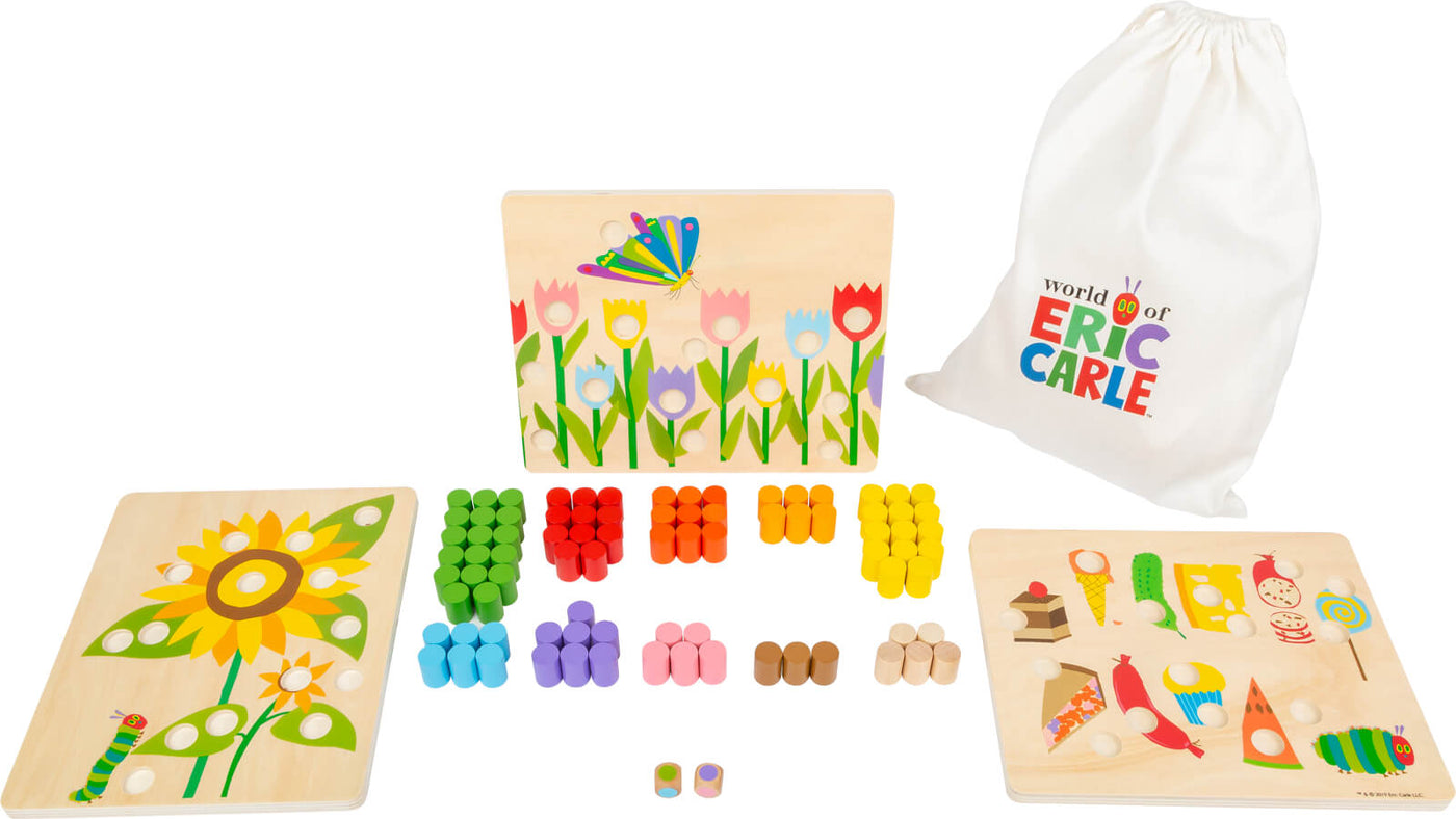 SMALL FOOT Jeu de tri des couleurs en bois The Very Hungry Caterpillar