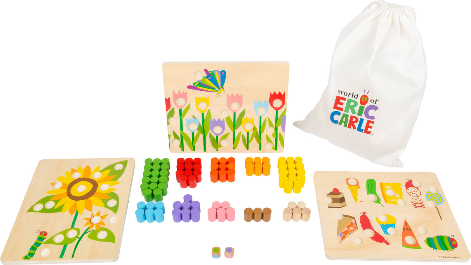 SMALL FOOT Jeu de tri des couleurs en bois The Very Hungry Caterpillar