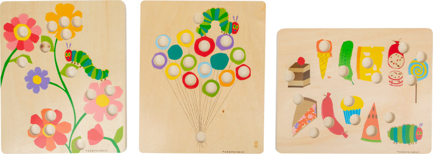 SMALL FOOT Jeu de tri des couleurs en bois The Very Hungry Caterpillar