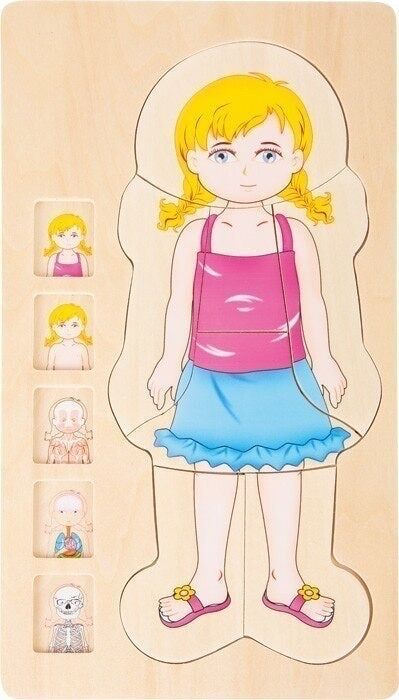 SMALL FOOT Puzzle en bois anatomie fille