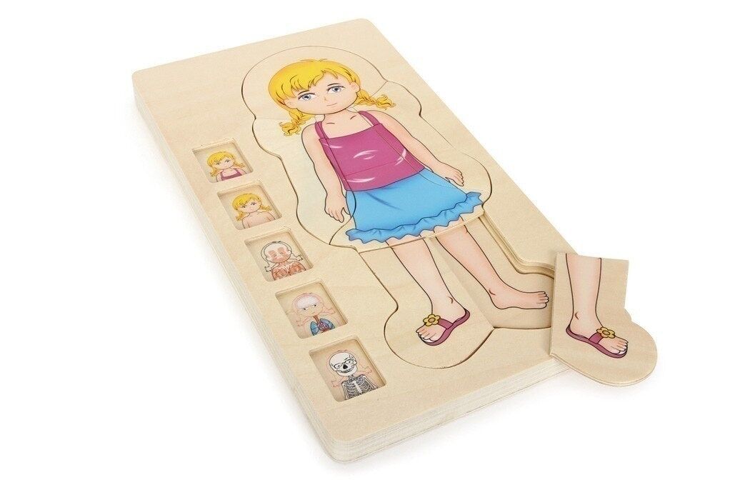 SMALL FOOT Puzzle en bois anatomie fille