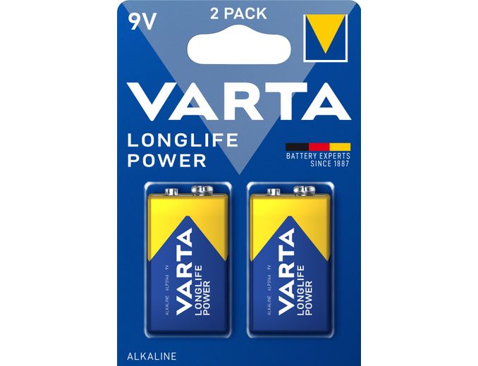 VARTA Piles 9V 6LR61 Longlife Power x2