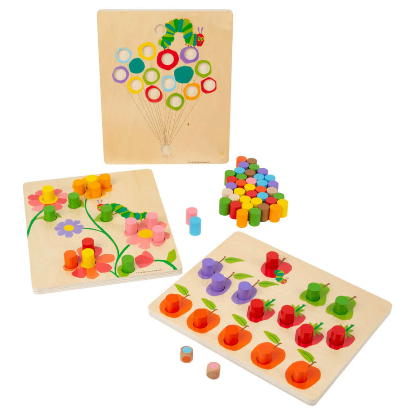 SMALL FOOT Jeu de tri des couleurs en bois The Very Hungry Caterpillar