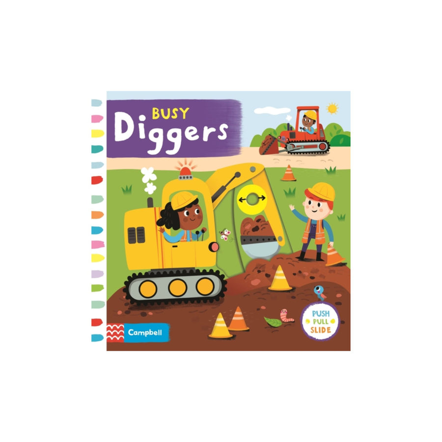 Busy Diggers : A Push, Pull, Slide Book (en anglais)