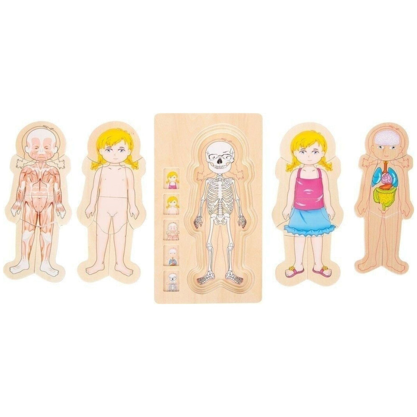SMALL FOOT Puzzle en bois anatomie fille