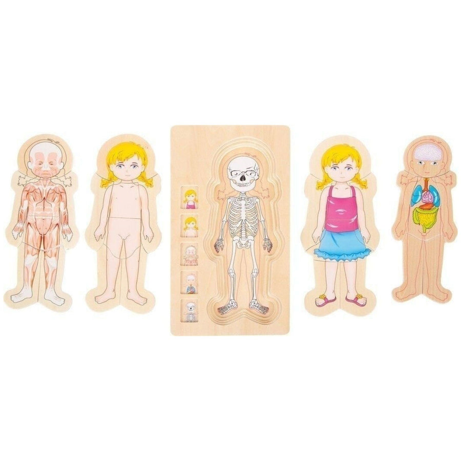 SMALL FOOT Puzzle en bois anatomie fille