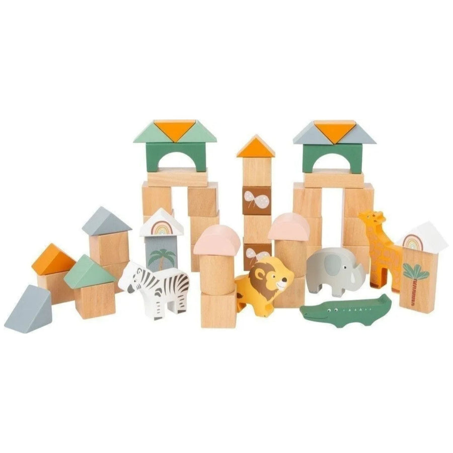 SMALL FOOT Blocs de construction en bois "Safari"