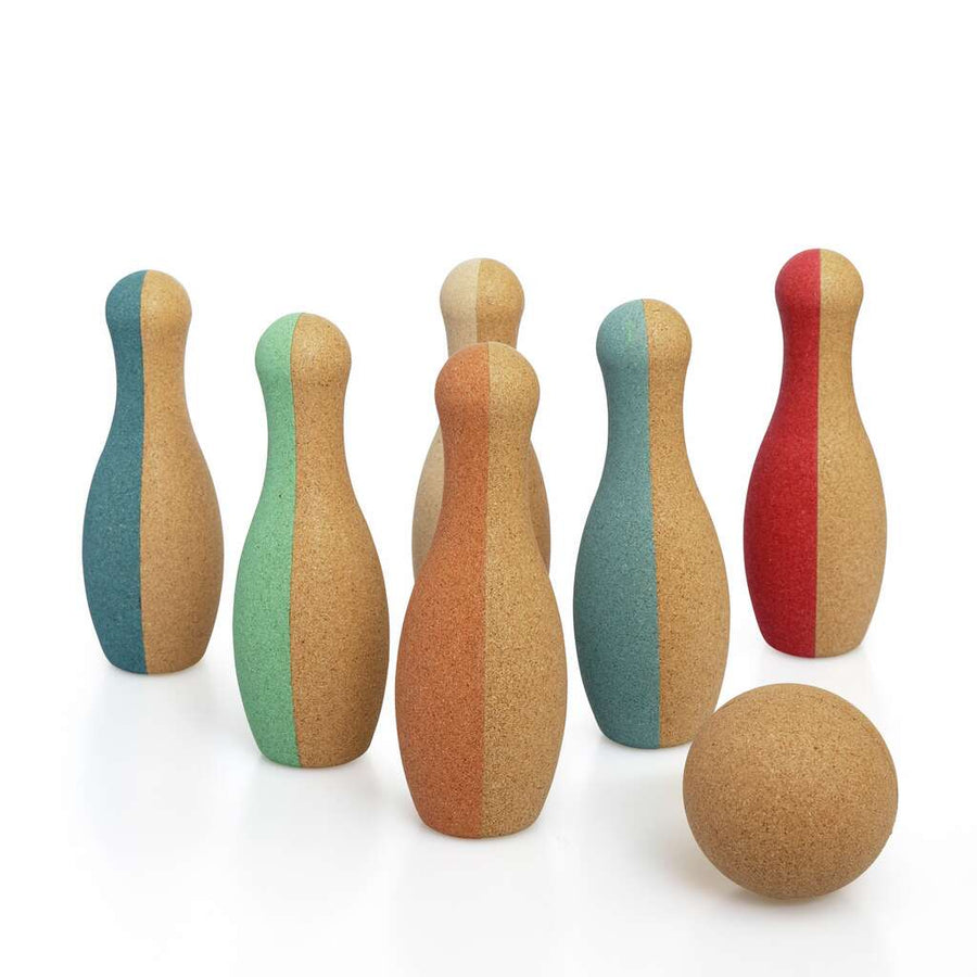 KORKO Jeux de quilles - Set de bowling silencieux en liège