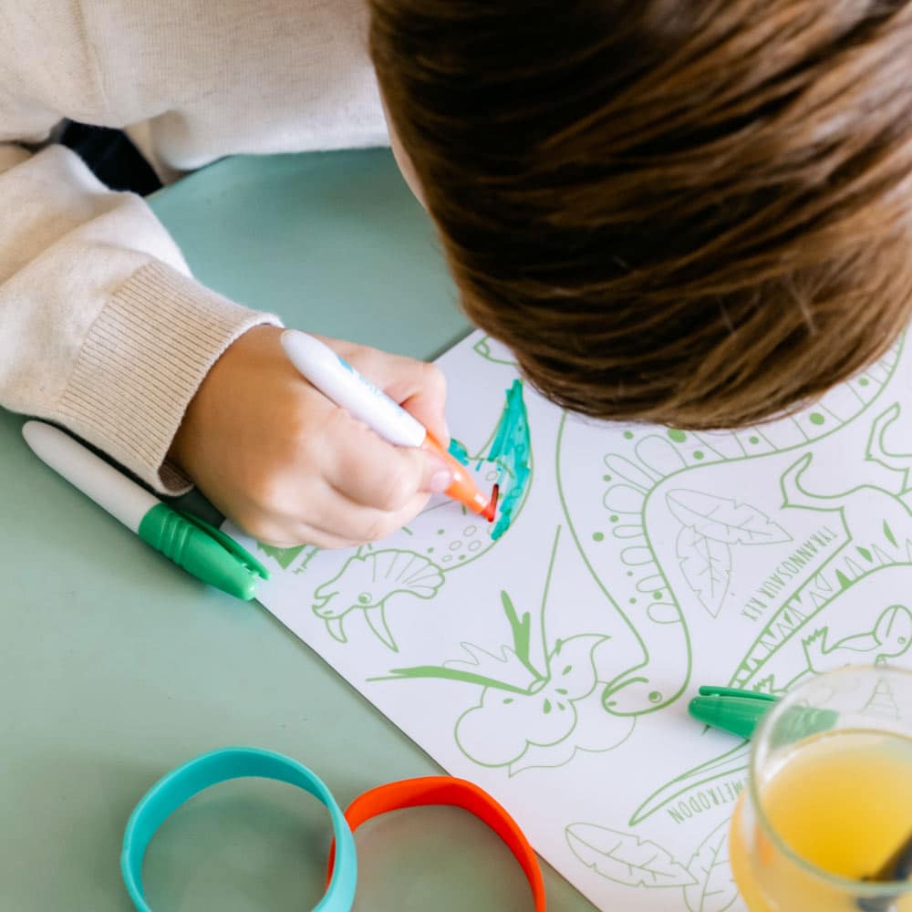 SUPER PETIT Set à colorier nomade en silicone - Dino