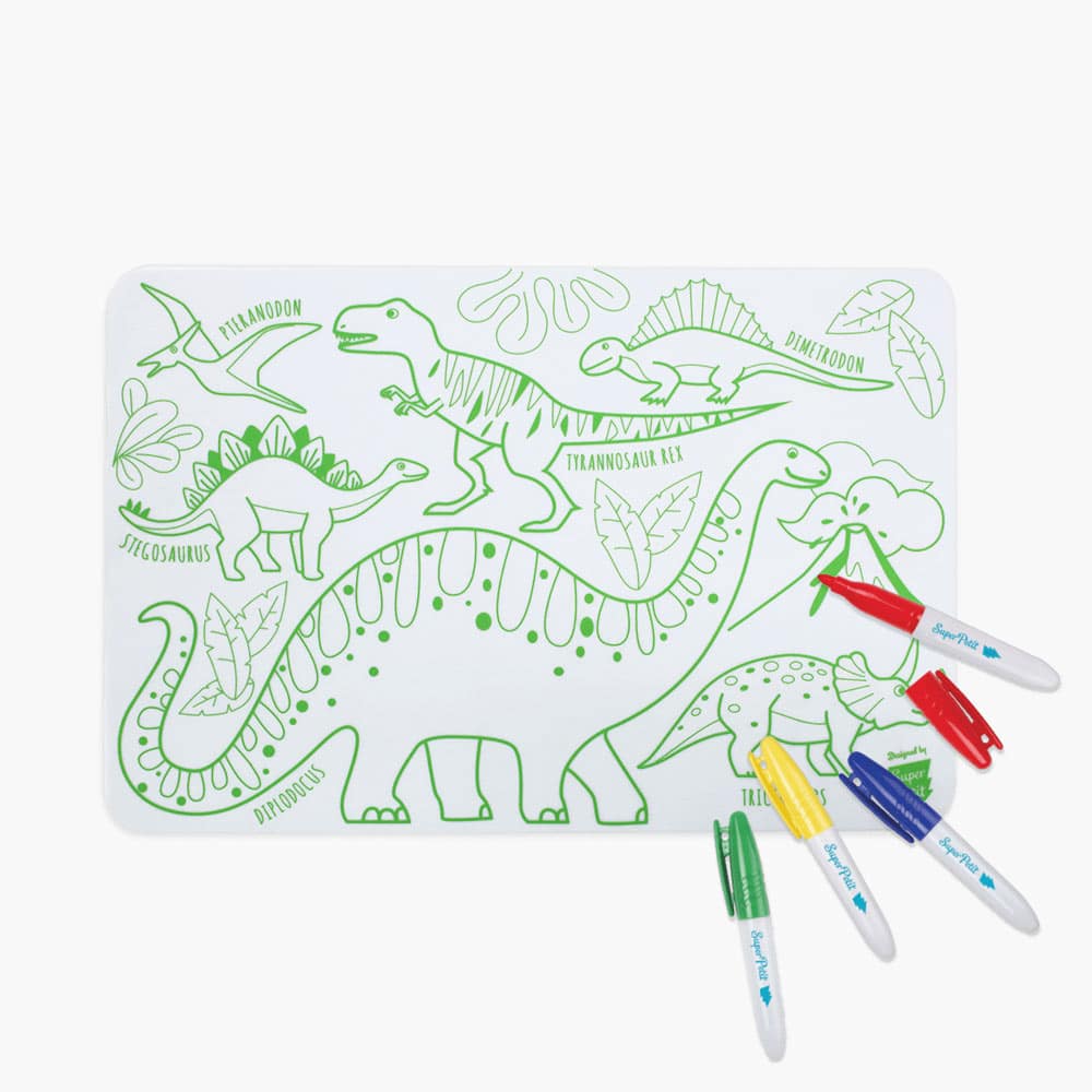 SUPER PETIT Set à colorier nomade en silicone - Dino