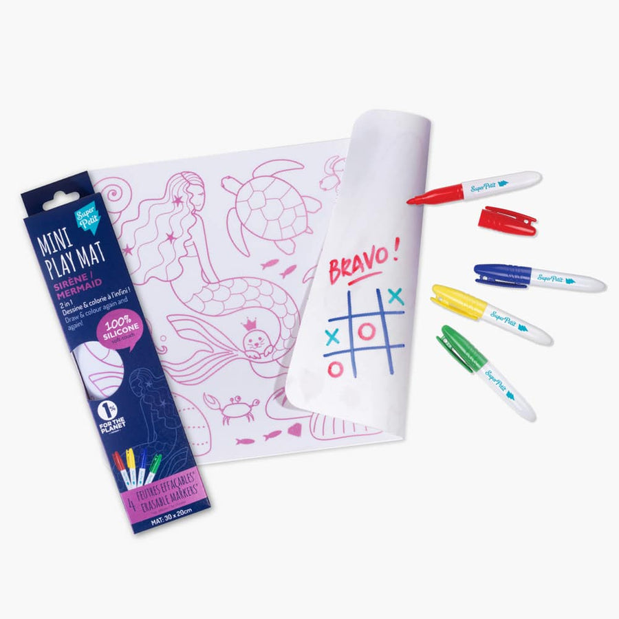 SUPER PETIT Set à colorier nomade en silicone - Sirène