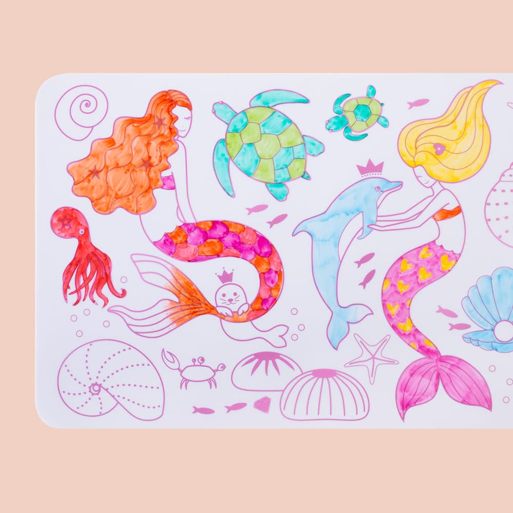 SUPER PETIT Set à colorier nomade en silicone - Sirène