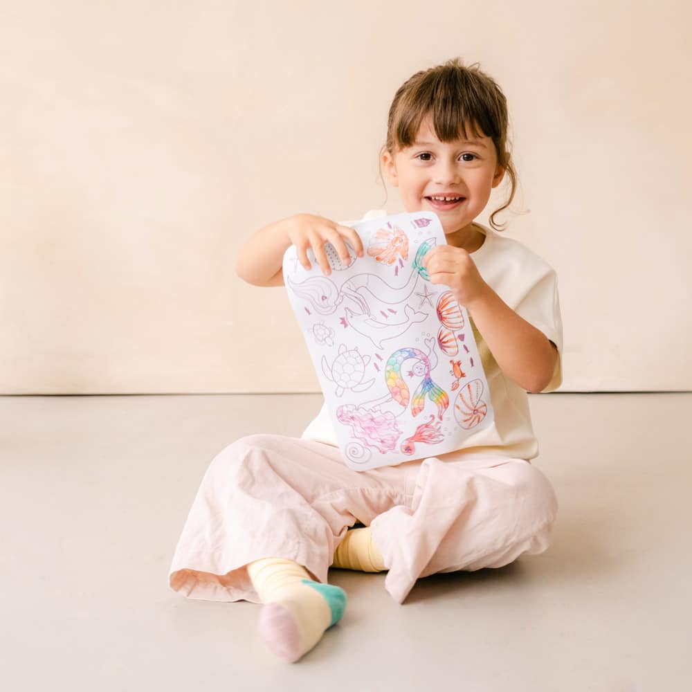 SUPER PETIT Set à colorier nomade en silicone - Sirène