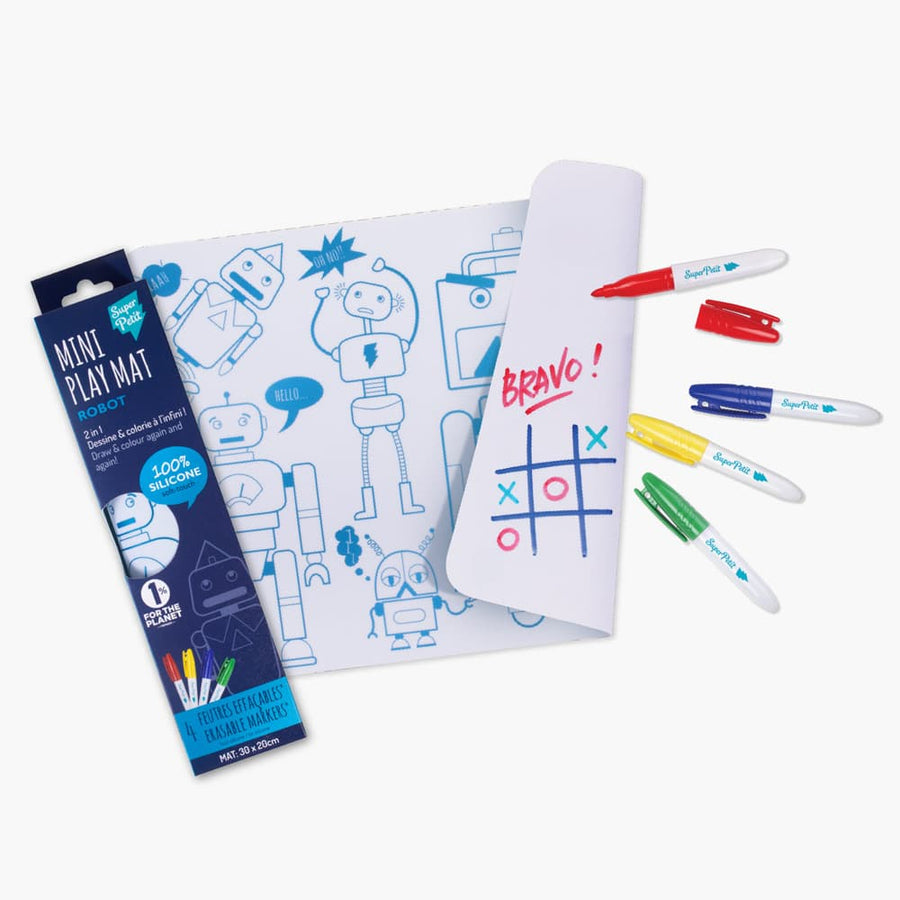 SUPER PETIT Set à colorier nomade en silicone - Robot